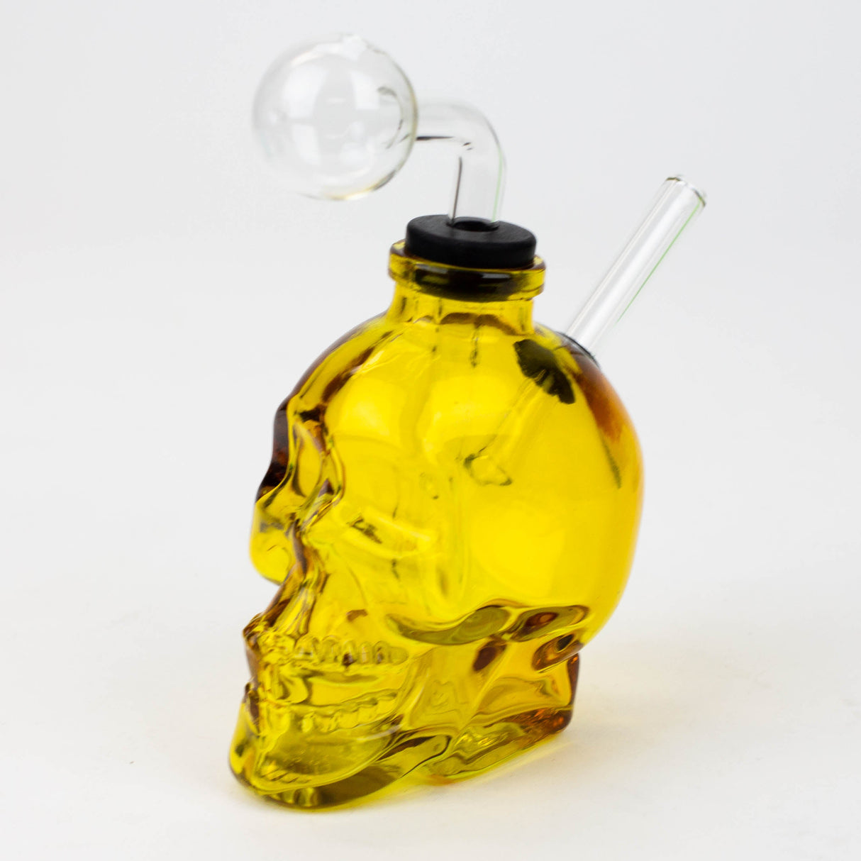 Soft Glass Skull oil bong Glass Rig Canadian Distributor Yellow