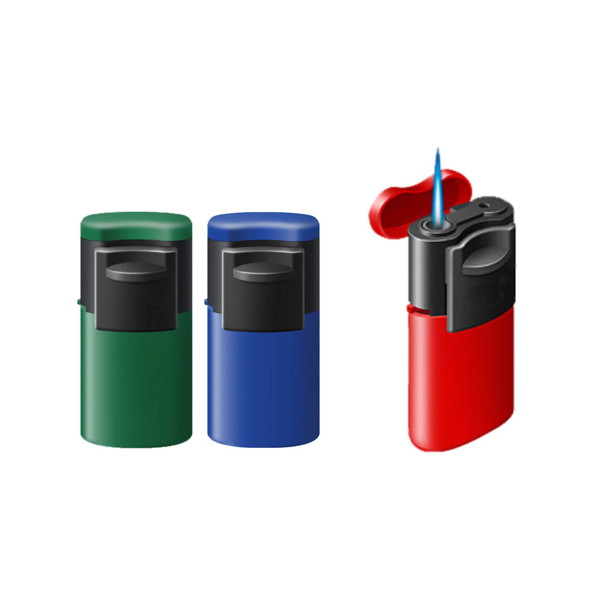 DUCO™ | SLIDER – Metallic Rubberized Jet Flame Lighter (Display of 20)