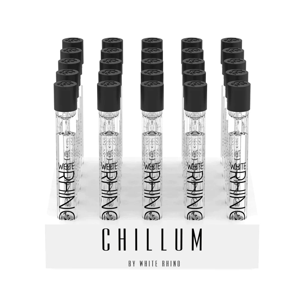 WHITE RHINO | Glass Chillum 25ct Display Blunt Cannatron