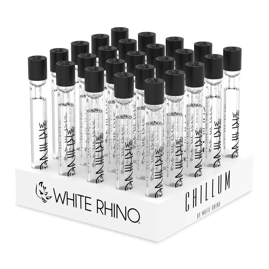 WHITE RHINO | Glass Chillum 25ct Display Blunt Cannatron