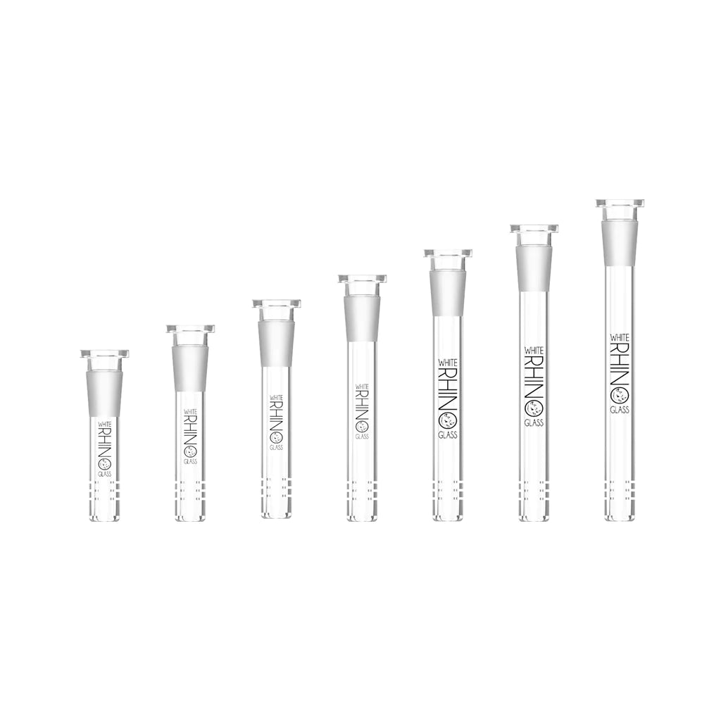WHITE RHINO | 19/19mm Glass Downstems - 49 COUNT DISPLAY Downstem · Bowlstem Cannatron