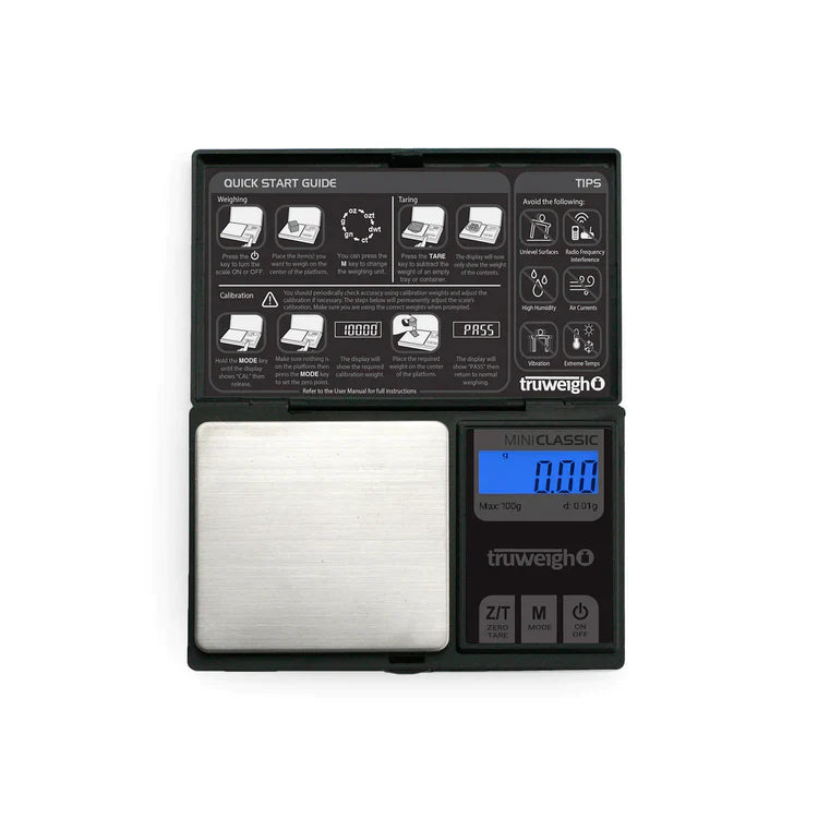 Truweigh | Mini Classic Scale - 100g x 0.01g - Black Scale Cannatron