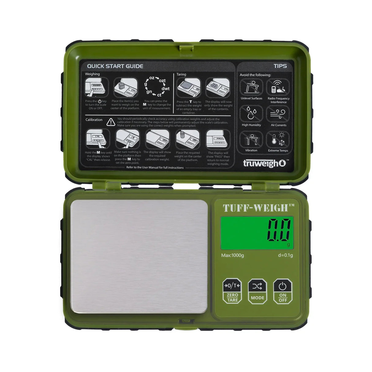 Truweigh | Tuff-Weigh Scale - 200g x 0.01g Scale Cannatron Green/Black