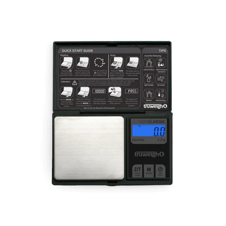 Truweigh | Mini Classic Scale - 600g x 0.1g - Black Scale Cannatron