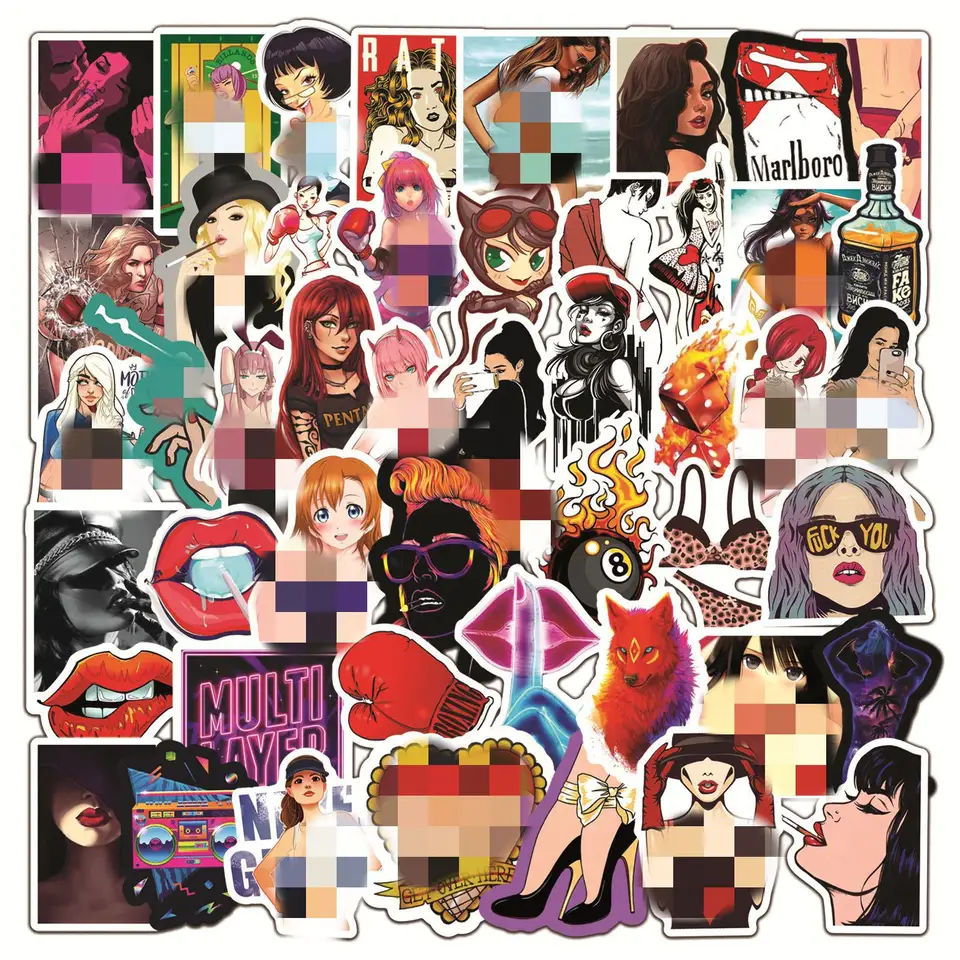 50pcs Assorted Pin Up Girls Design Stickers Gadget Every Weekend Pin Up Girls_A