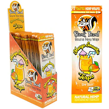 Skunk Hemp Wraps Terp Enhanced Box of 25 Leaf Wrap ONE Mango Smoothie