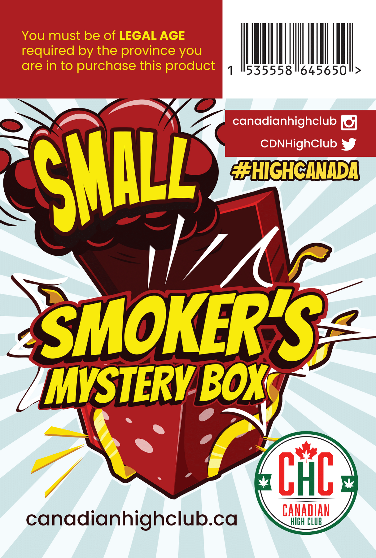 Canadian High Club Surprise Mystery Smokers Box Bundle 420 Paradise Small