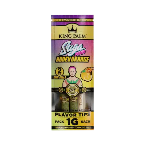 King Palm | 2 Mini Hand-Rolled with flavor tips Box of 20 Leaf Wrap Cannatron Suga Punch