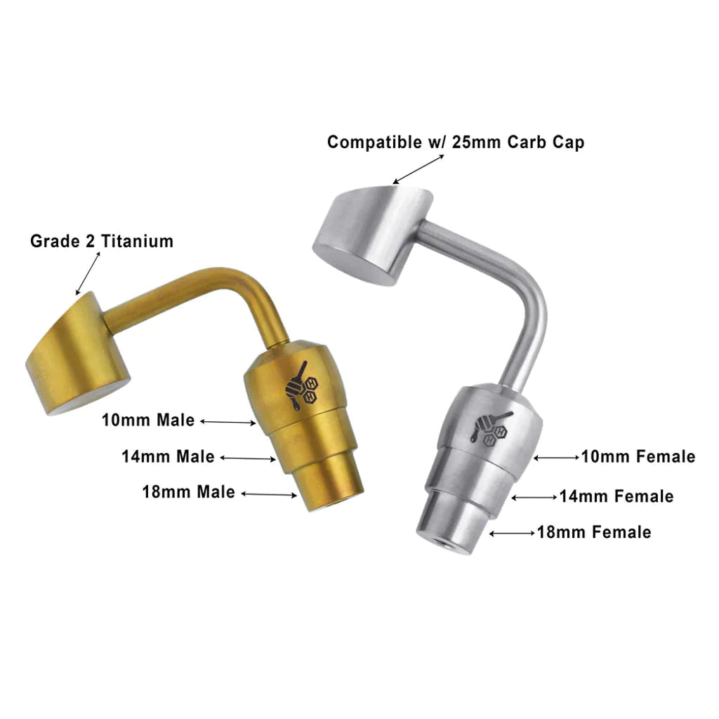 Honeybee Herb | TITANIUM 2 IN 1 BANGER DAB NAIL Cap · Dabber · Insert · Clip · Nail Honeybee Herb