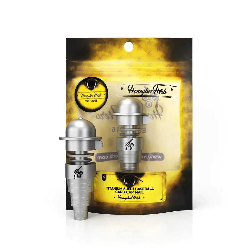 Honeybee Herb | TITANIUM 6 IN 1 BASEBALL CARB CAP DAB NAIL Cap · Dabber · Insert · Clip · Nail Honeybee Herb