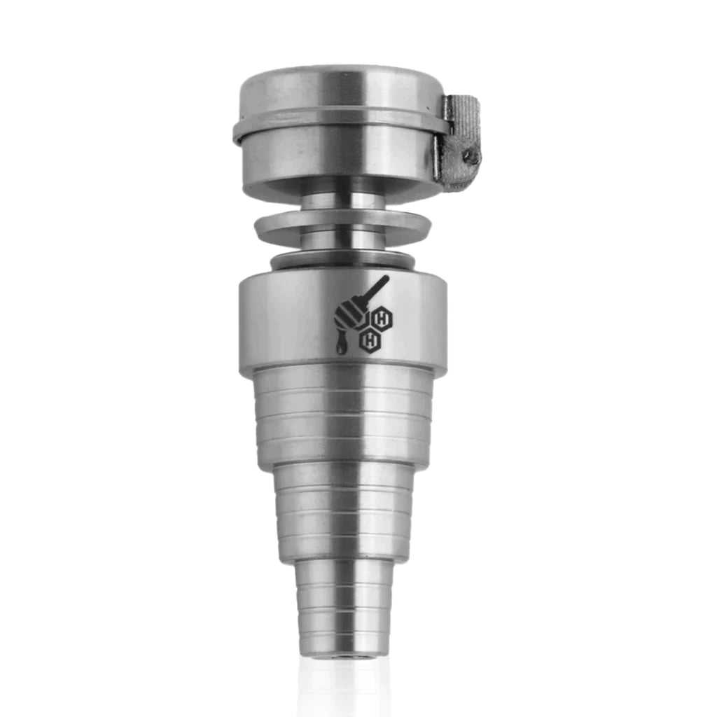 Honeybee Herb | TITANIUM 6 IN 1 CARB CAP DAB NAIL Cap · Dabber · Insert · Clip · Nail Honeybee Herb Silver