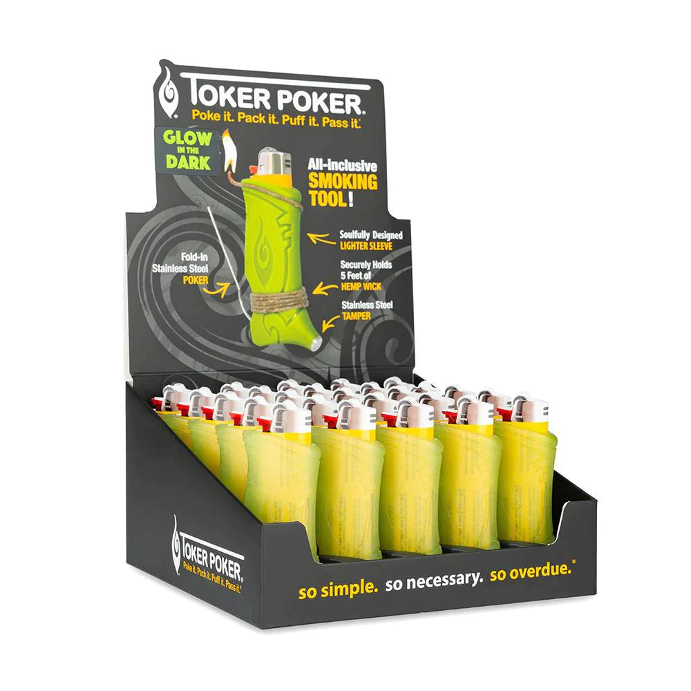 Toker Poker | Bic lighter edition Glow in the Dark Display of 25 Accessory Cannatron