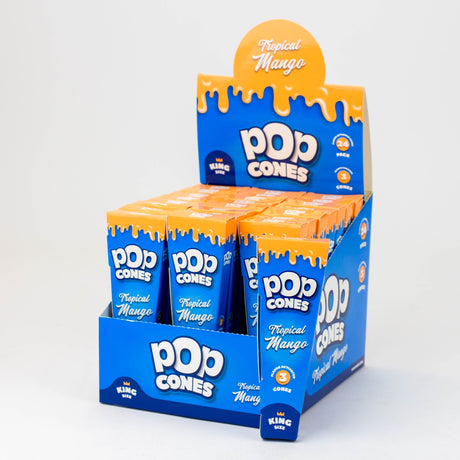 Pop Cones King size Pre-rolled cones Box of 24 Pre-rolled Cone (Display Pack) ONE Tropical Mango