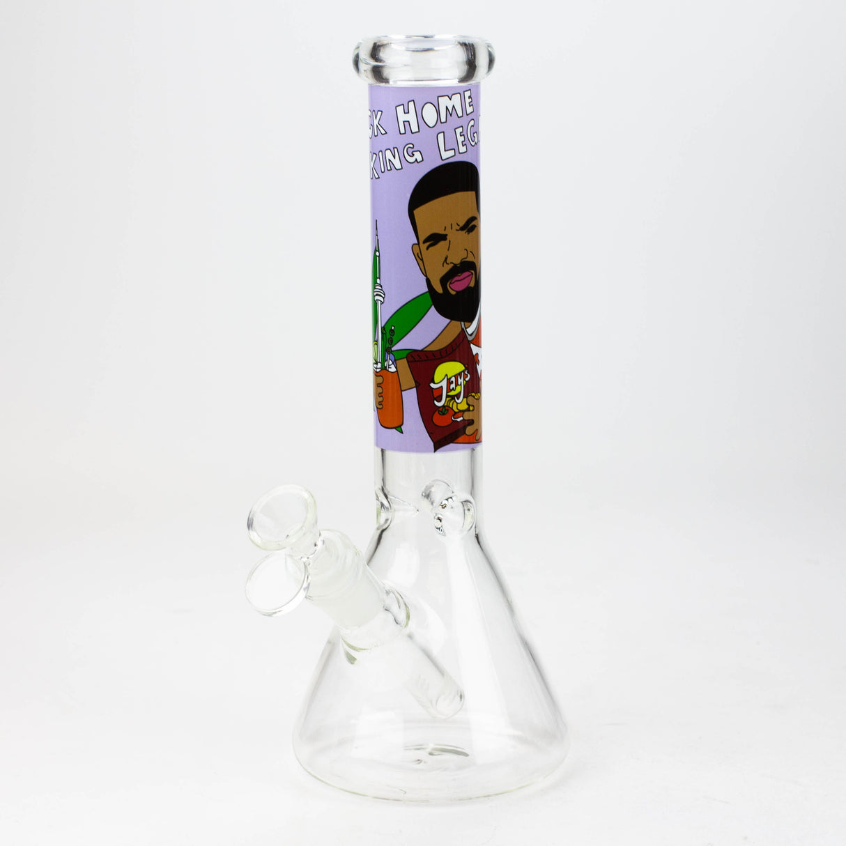 10" Cartoon Water Beaker Glass Bong JJ Distribution TT Rapper