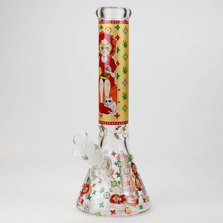 14" Dope Squad 7mm Glass Bong JJ Distribution 3-Red