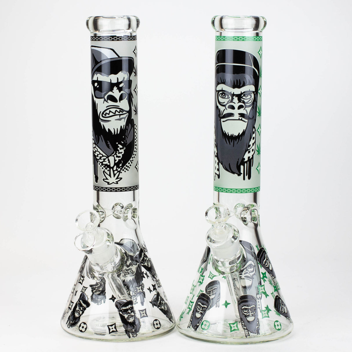 14" Gorilla Glow in the Dark Beaker 7mm Glass Bong JJ Distribution