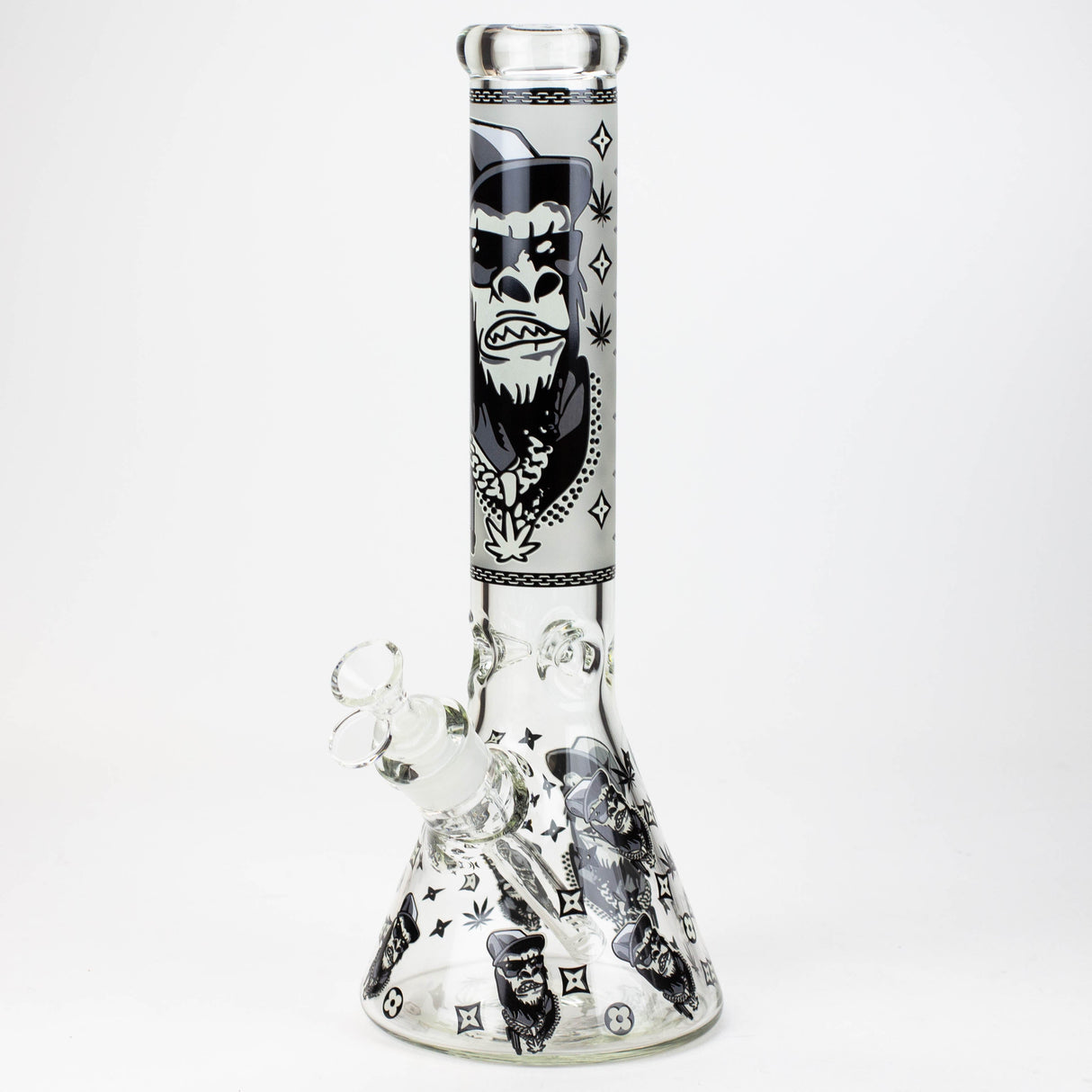 14" Gorilla Glow in the Dark Beaker 7mm Glass Bong JJ Distribution 1