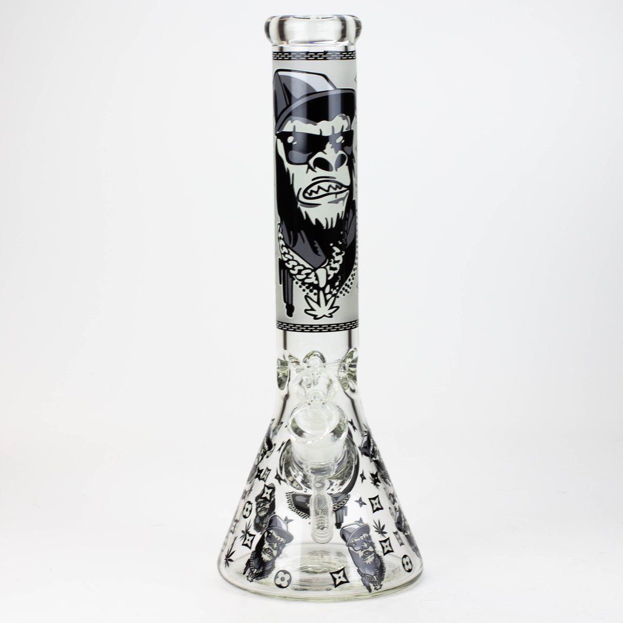 14" Gorilla Glow in the Dark Beaker 7mm Glass Bong JJ Distribution