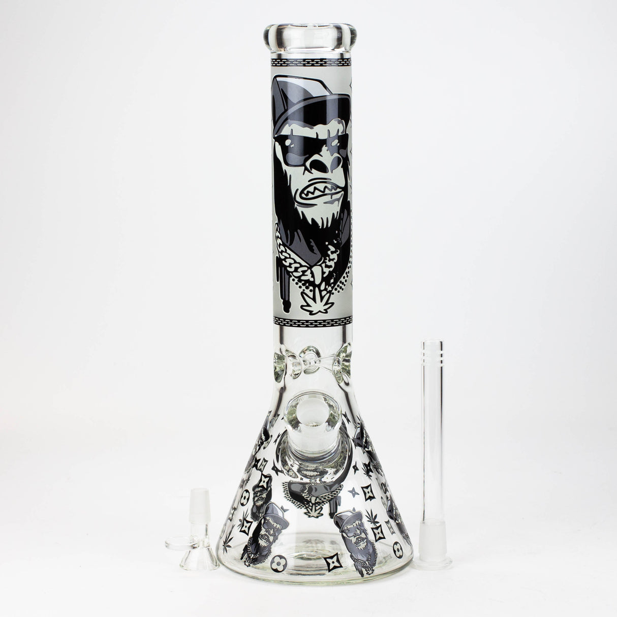 14" Gorilla Glow in the Dark Beaker 7mm Glass Bong JJ Distribution