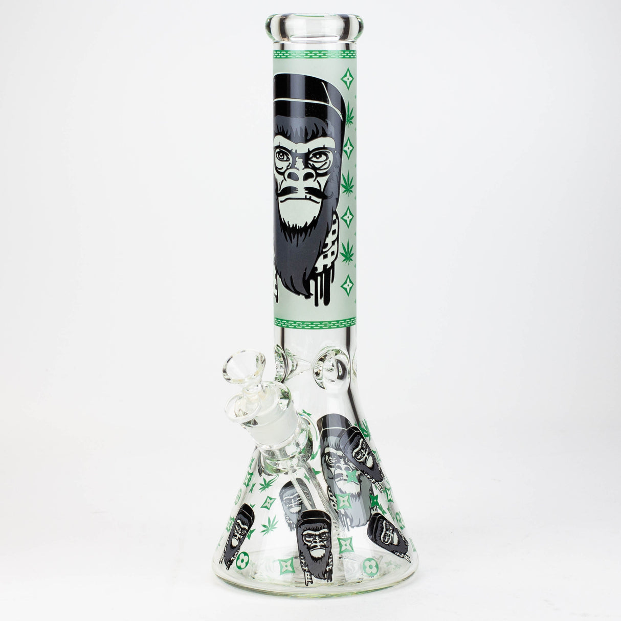 14" Gorilla Glow in the Dark Beaker 7mm Glass Bong JJ Distribution 2
