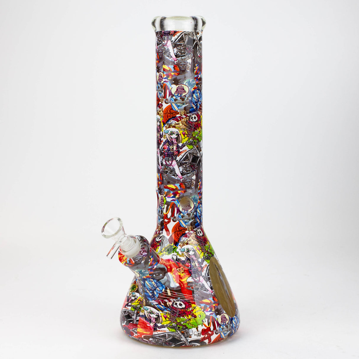 14" Graffiti Wrap Water pipe 9mm Glass Bong JJ Distribution A-Animated