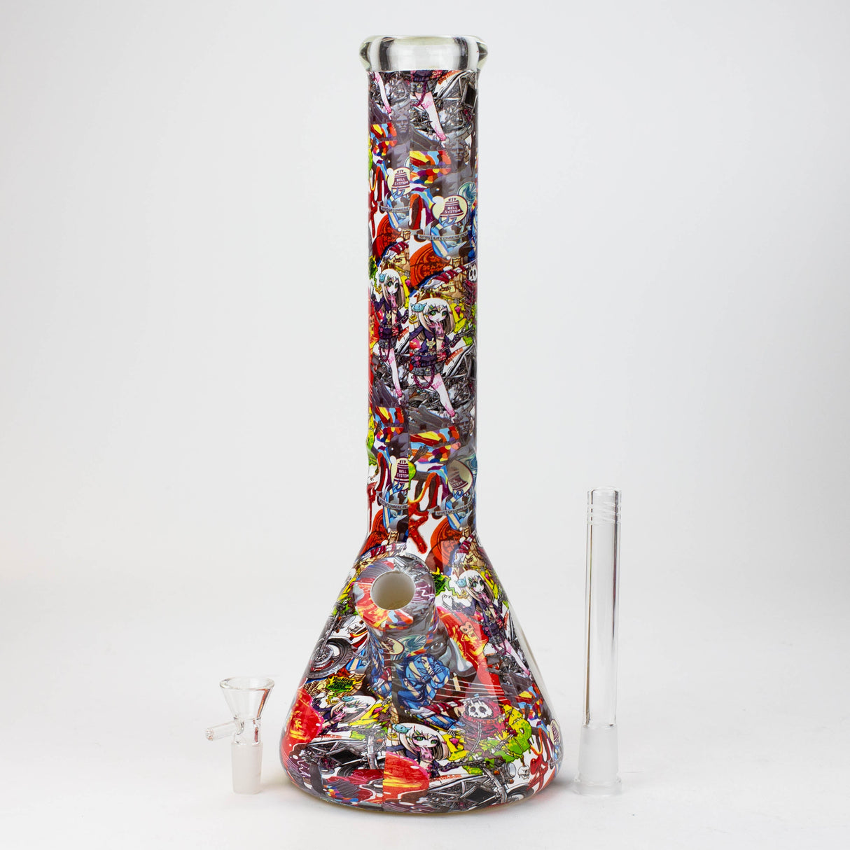 14" Graffiti Wrap Water pipe 9mm Glass Bong JJ Distribution