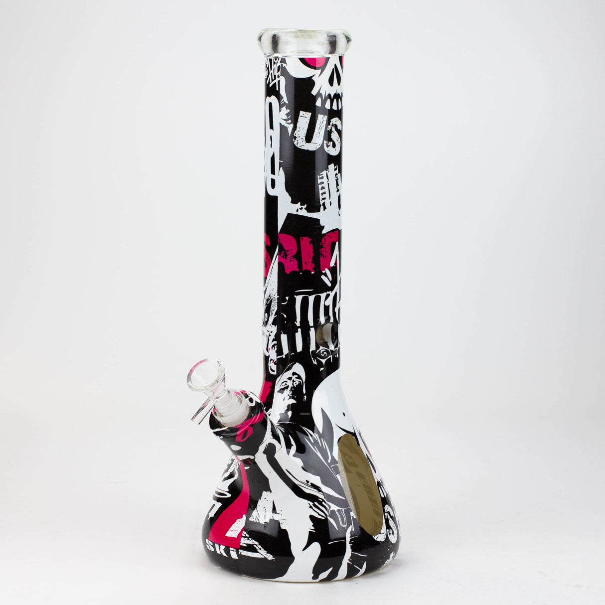 14" Graffiti Wrap Water pipe 9mm Glass Bong JJ Distribution D-Grungy