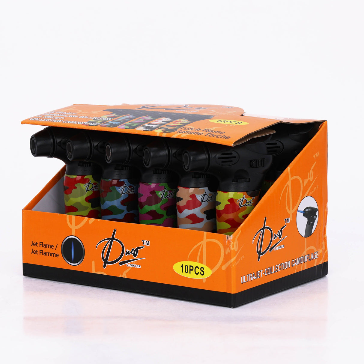 DUCO™ | ULTRA JET 4"– Camouflage Collection Torch Flame Lighter (Display of 10)
