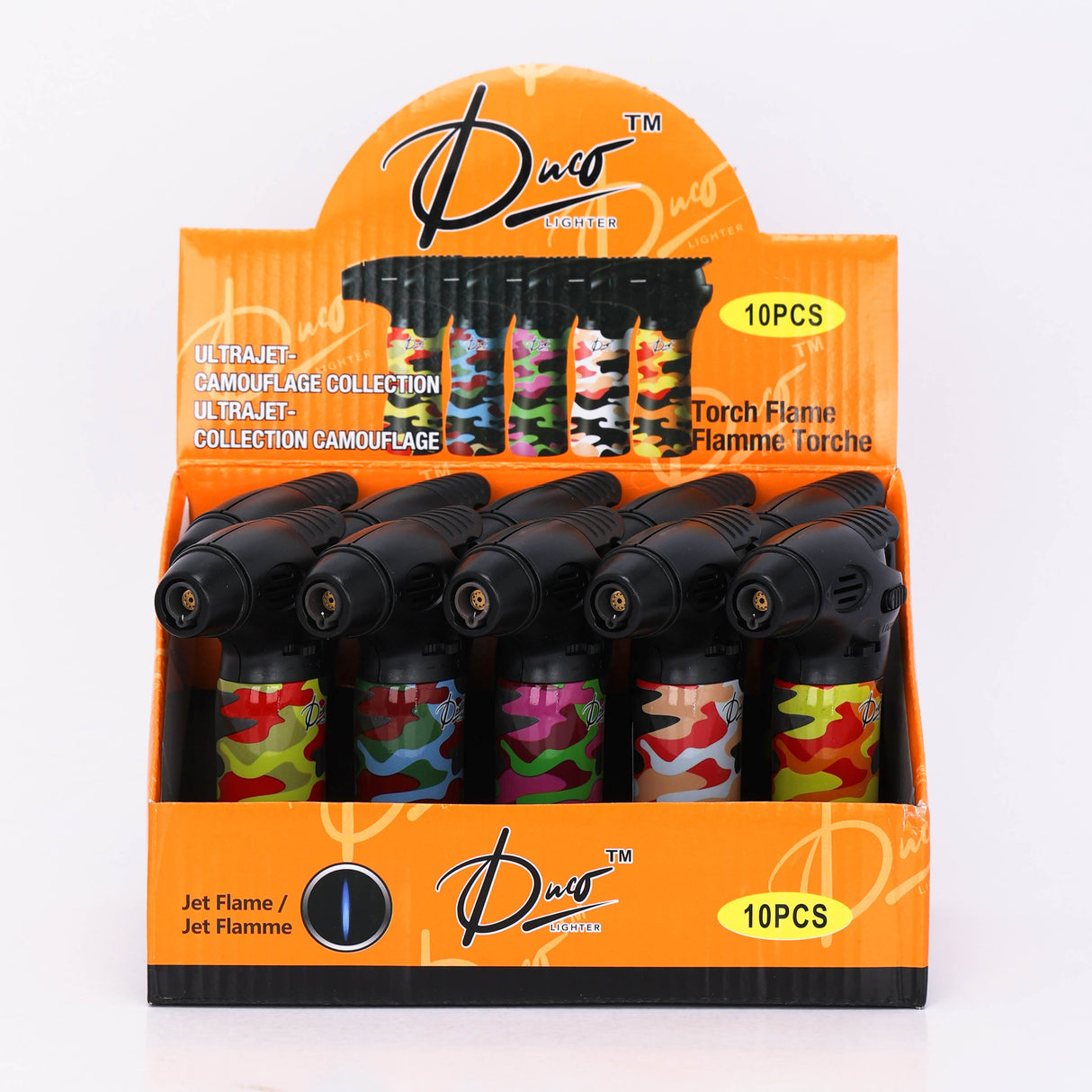 DUCO™ | ULTRA JET 4"– Camouflage Collection Torch Flame Lighter (Display of 10)