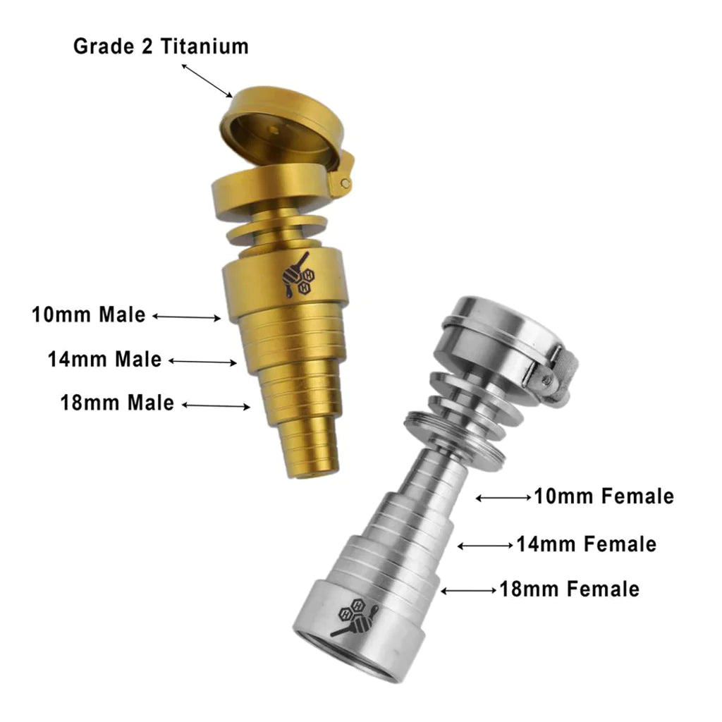 Honeybee Herb | TITANIUM 6 IN 1 CARB CAP DAB NAIL Cap · Dabber · Insert · Clip · Nail Honeybee Herb