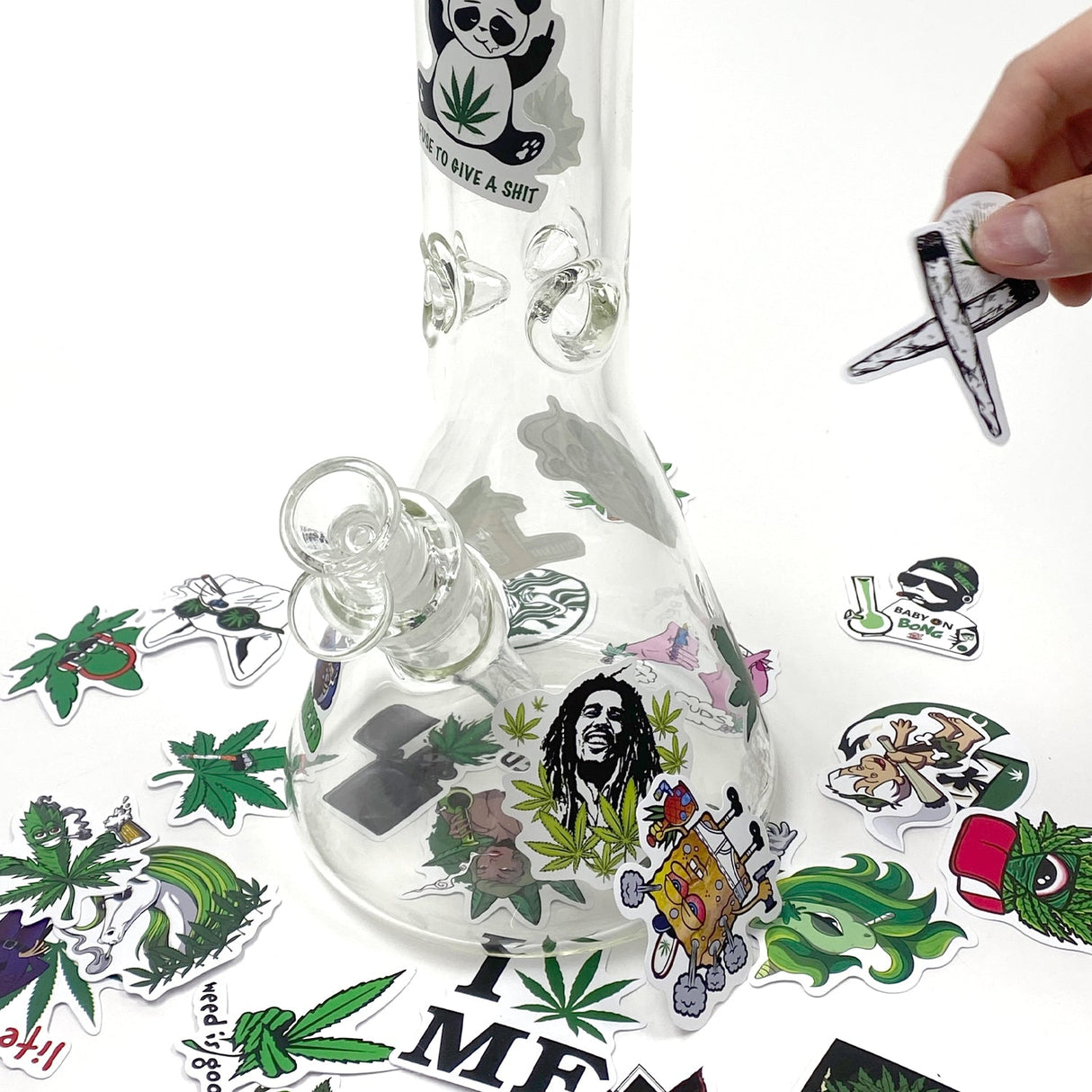 50pcs Assorted Cannabis Design Stickers Gadget Every Weekend