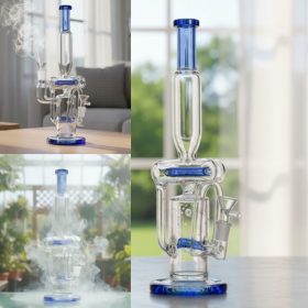 Xtreme | 14″ Recycler Bong With Inline Percolator (C2701) Glass Bong Canadian Distributor Light Blue