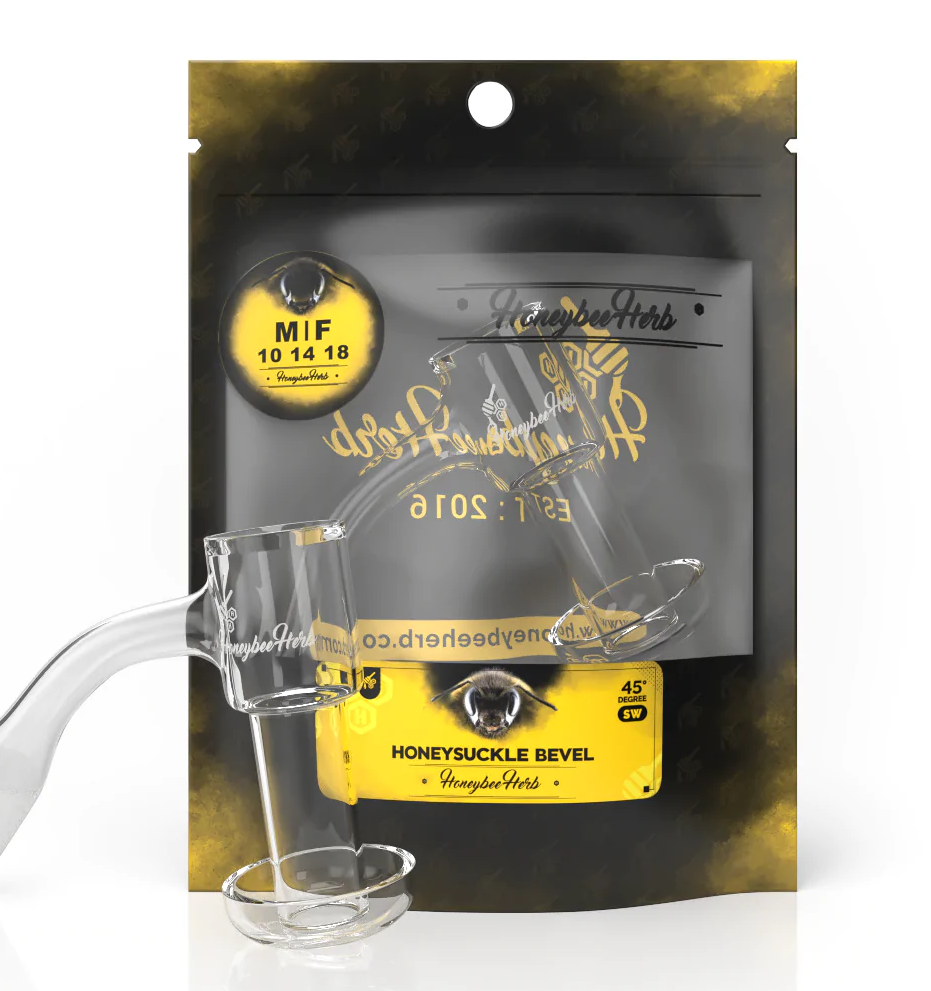 Honeybee Herb - HONEYSUCKLE BEVEL QUARTZ BANGER - 45° DEGREE | BL Bowl · Banger · Oil Burner Honeybee Herb