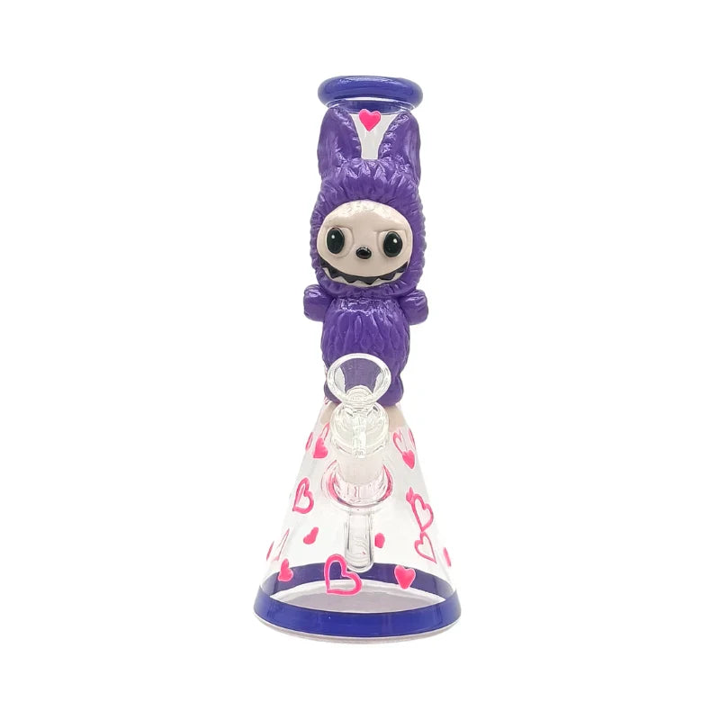 10" Cute Character Glass Beaker Bong (MST193) Glass Bong The MST Purple