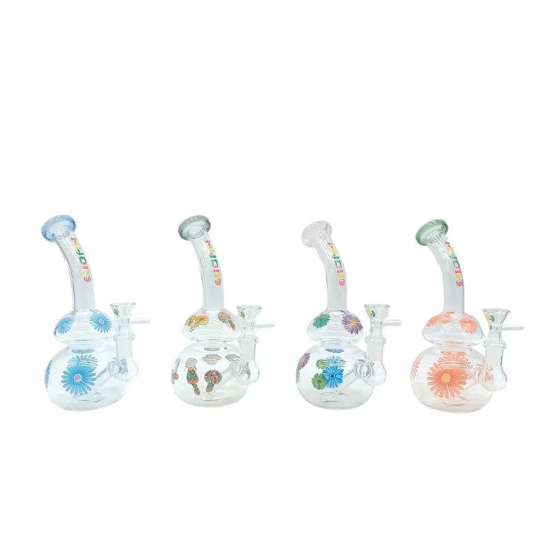 HYDRO | 8" Clear Glass Mini Rig with Printed Design (MST201) Glass Bong The MST