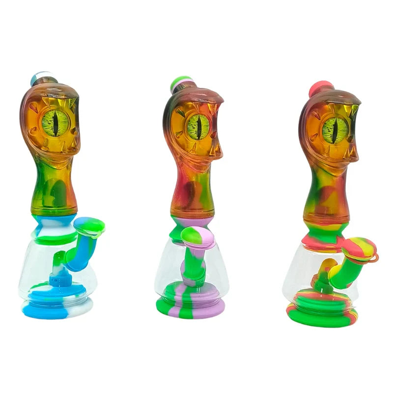 8.5“ Silicone Head-Style Bong with Glass Base-Assorted (MST245) Resin · Silicone · Plastic Bong The MST