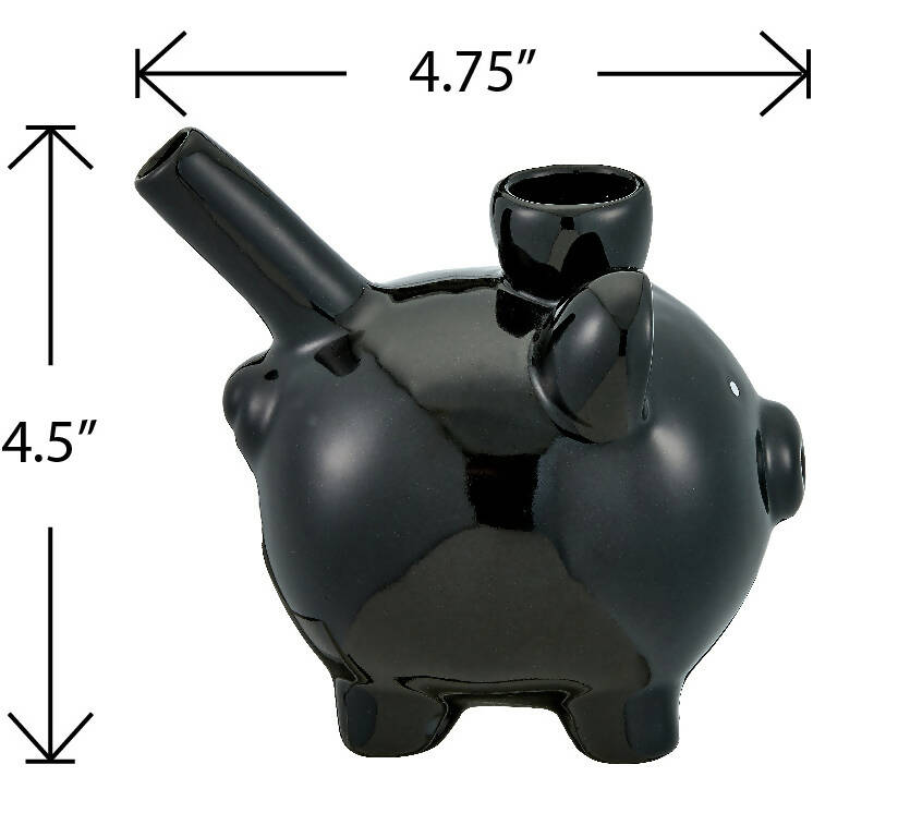 ROAST & TOAST - PIG PIPE - BLACK Ceramic Pipe Roast and Toast Gifts