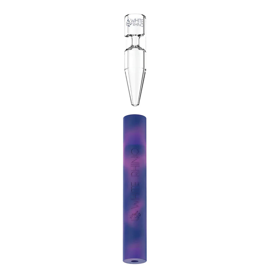 WHITE RHINO | Flip Chillum To Straw - Assorted -Pyrex Tip - 25ct Blunt Cannatron