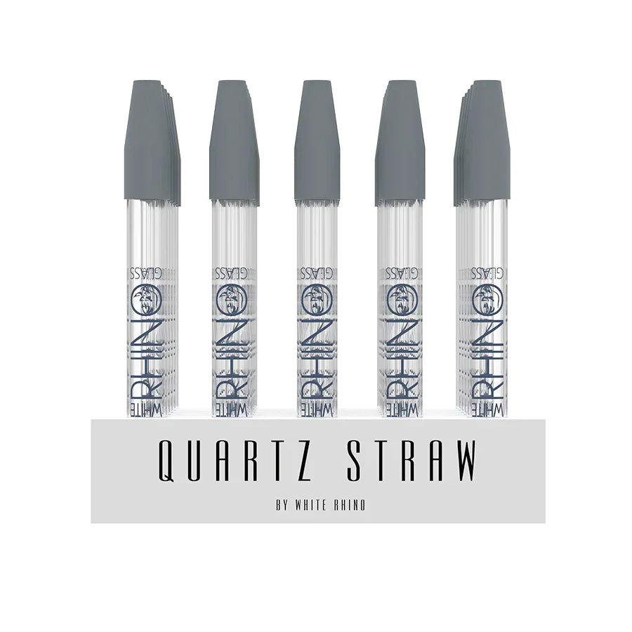 WHITE RHINO | Glass Dab Straw with silicone cap - 25ct Blunt Cannatron