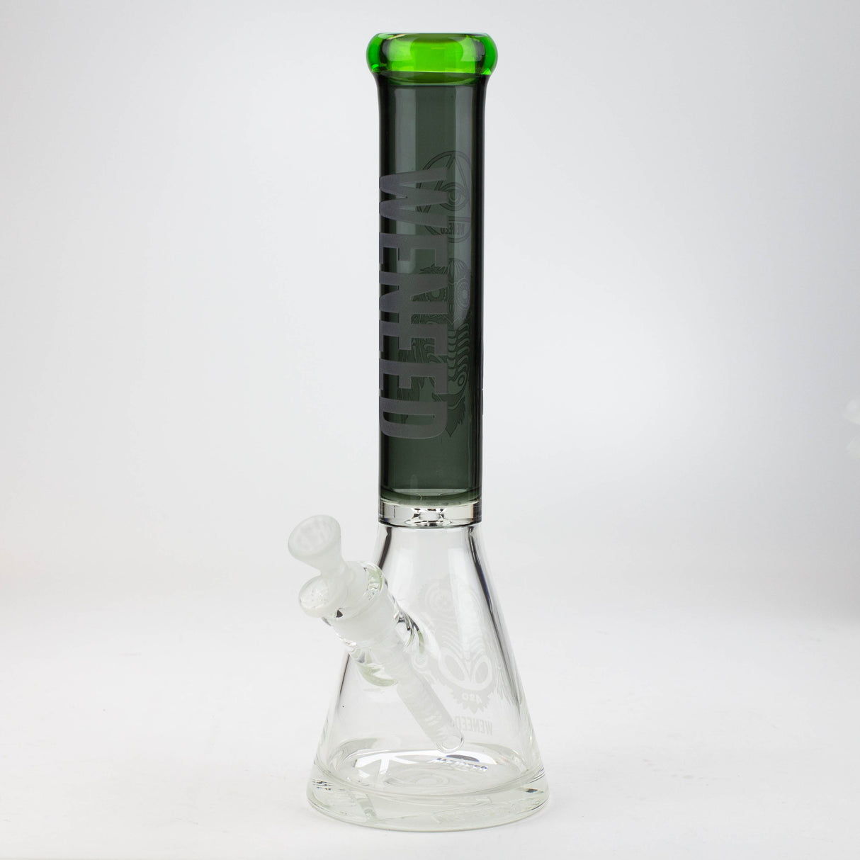 WENEED®-15" Skele Owl Beaker 9mm Glass Bong WENEED® Green/Black