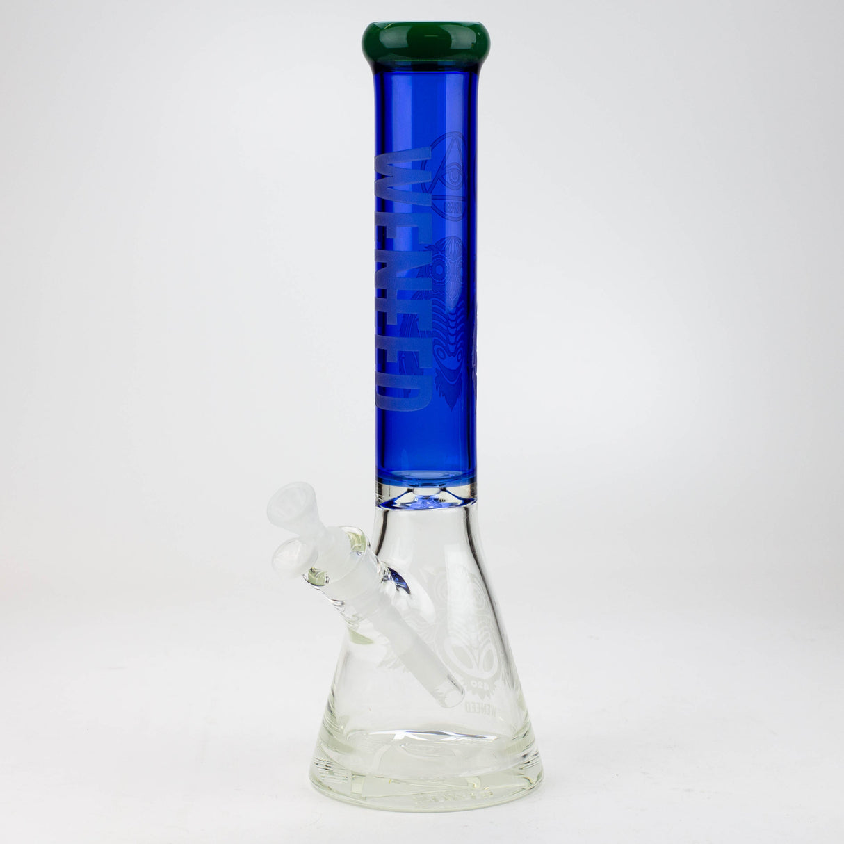 WENEED®-15" Skele Owl Beaker 9mm Glass Bong WENEED® Green/Blue