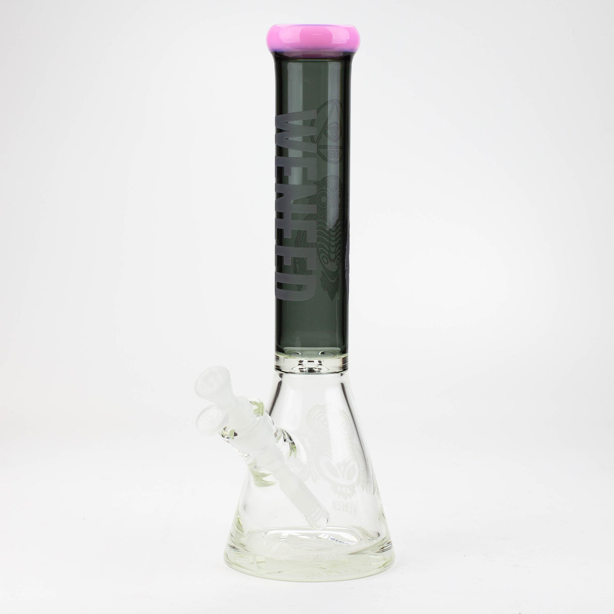 WENEED®-15" Skele Owl Beaker 9mm Glass Bong WENEED® Pink/Black