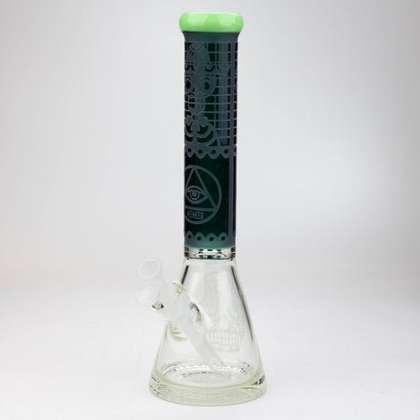 WENEED®-16" Memento Mori Beaker 7mm Glass Bong WENEED® Green/Aqua