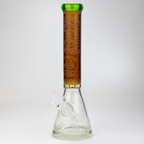 WENEED®-16" Memento Mori Beaker 7mm Glass Bong WENEED® Green/Yellow