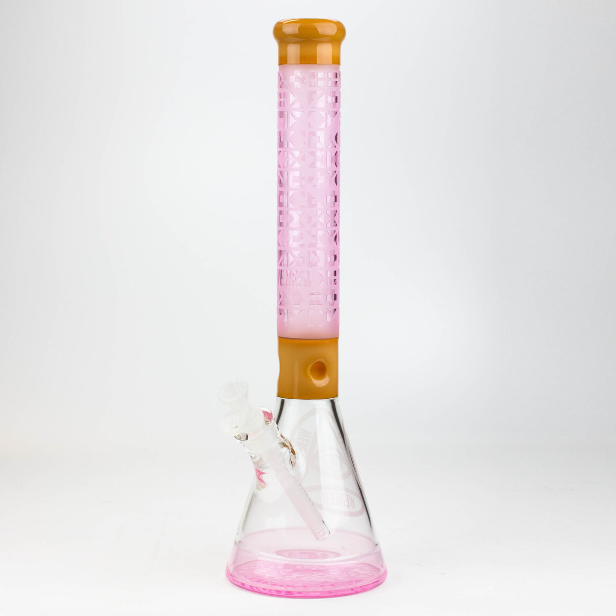 WENEED®-18" Cipher Text Beaker 7mm Glass Bong WENEED® Yellow/Pink