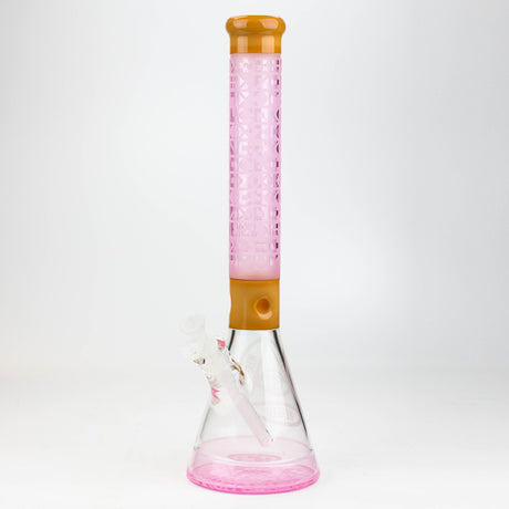 WENEED®-18" Cipher Text Beaker 7mm Glass Bong WENEED® Yellow/Pink