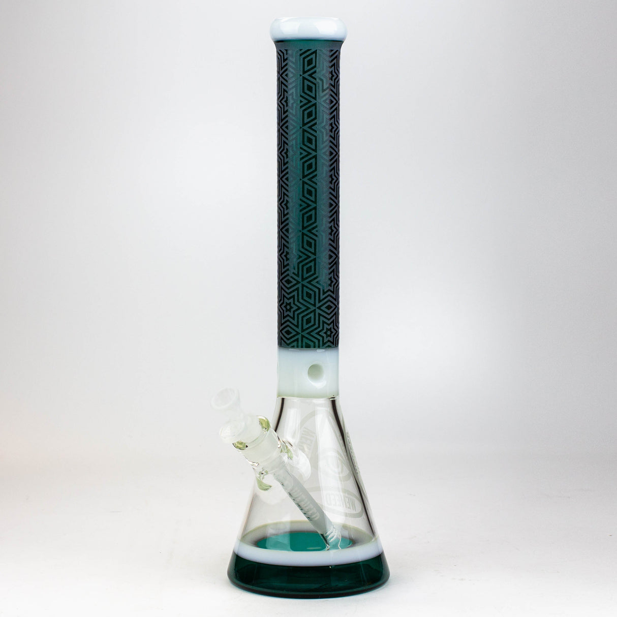 WENEED®-18" Star Party Beaker 7mm Glass Bong WENEED® White/Teal