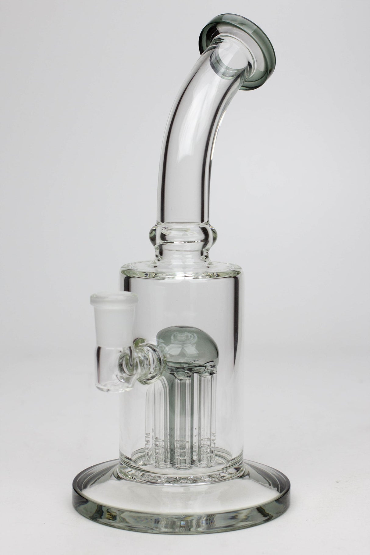 Water Pipe 10 inches with 8 tree arms diffuser Glass Bong Honeybee Herb Black