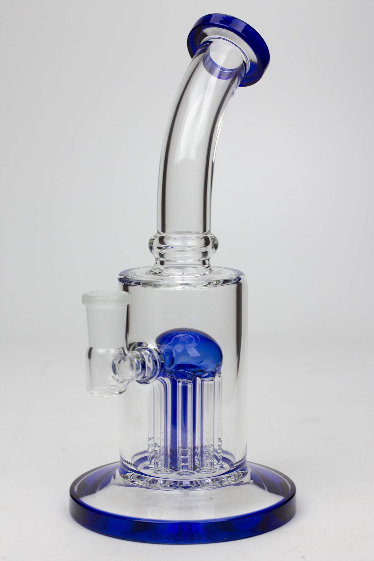 Water Pipe 10 inches with 8 tree arms diffuser Glass Bong Honeybee Herb Blue
