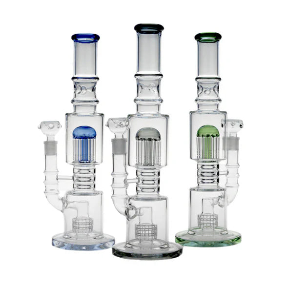 16" Glass Bong – 10-Arm Tree Perc with Matrix Perc for Maximum Filtration Glass Bong Small Biz Distributors